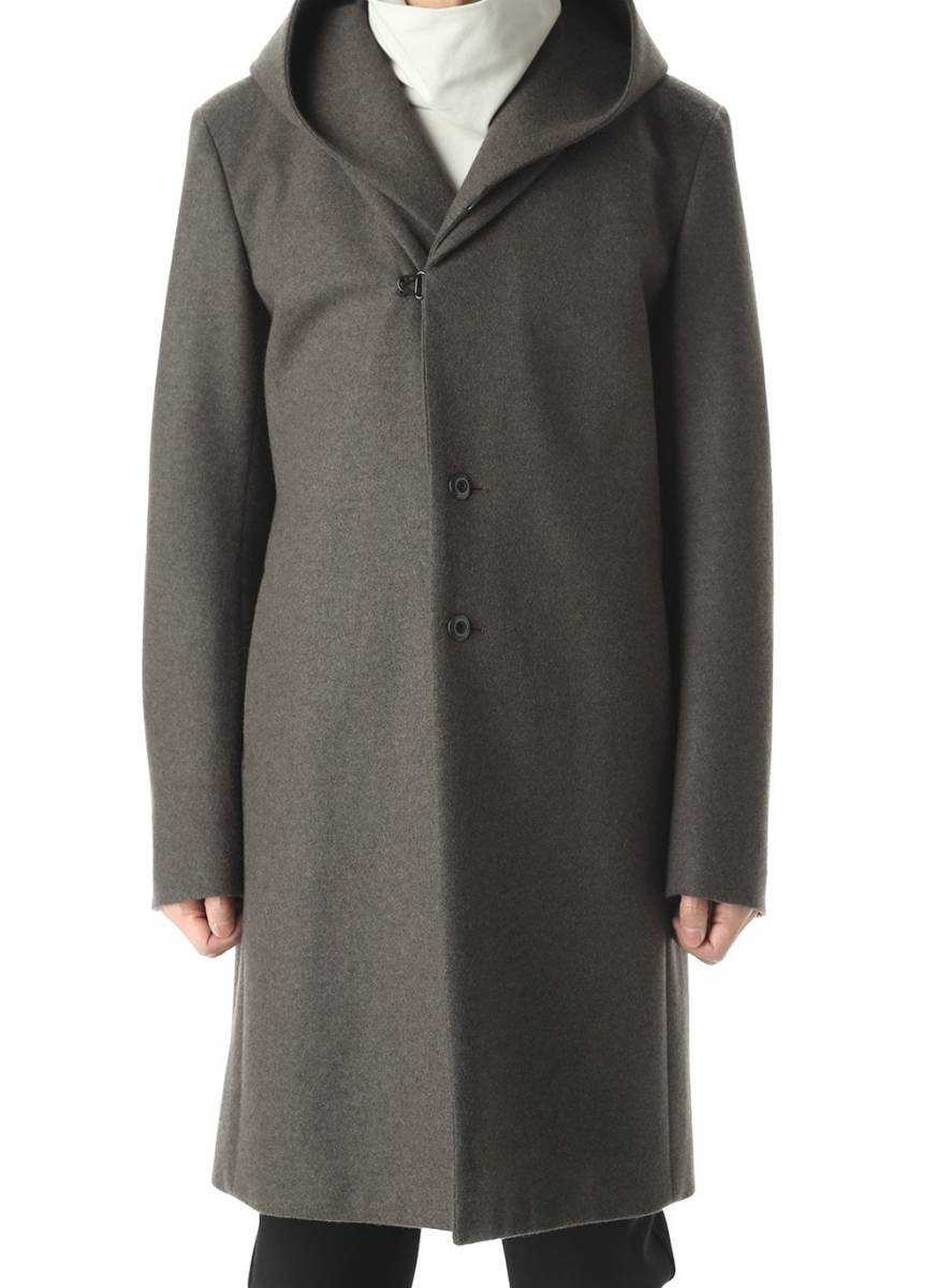 定価10万 ATTACHMENT カシミヤ混ニットフラノ3レイヤーフード付き