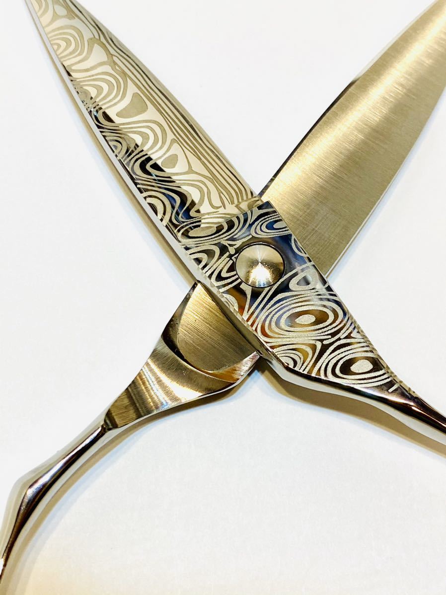 s4 6インチ ダマスカス柄 スライドシザー カットシザー 理容 美容 新品