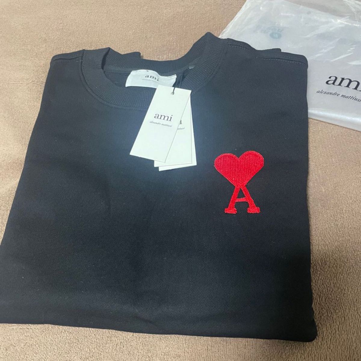 Ami Paris アミ スウェット ハートロゴ トレーナー 黒 M ビックロゴ