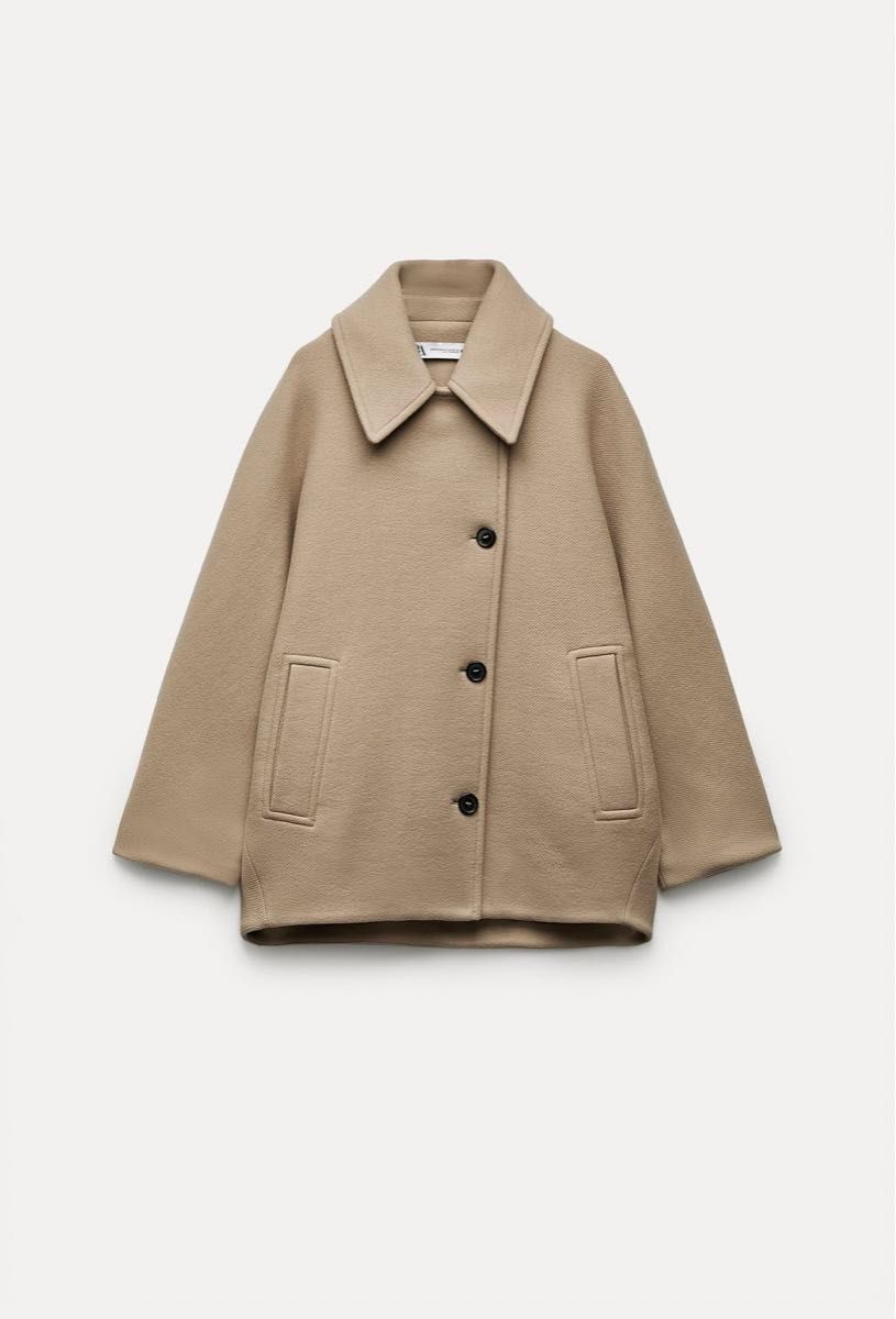 ZARA オーバーサイズショートウールブレンドコート 新品未使用 タグ