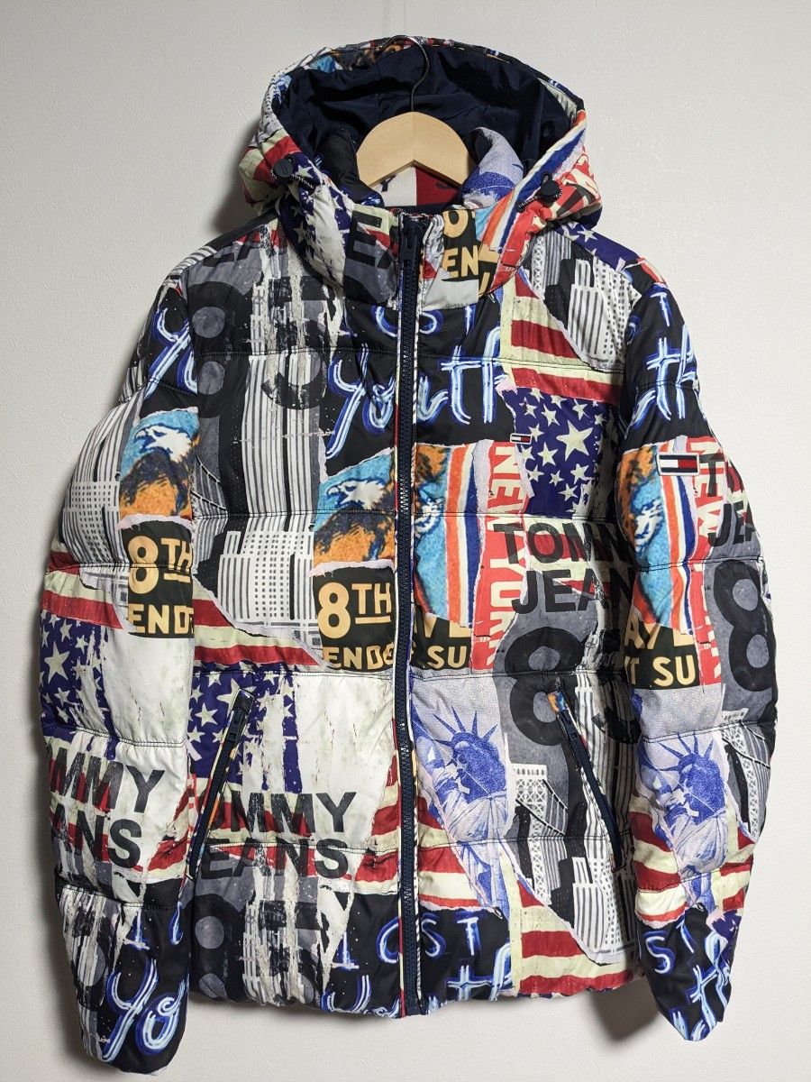 入手困難品 大人気 トミージーンズ 総柄 ダウンジャケット T-Pablow