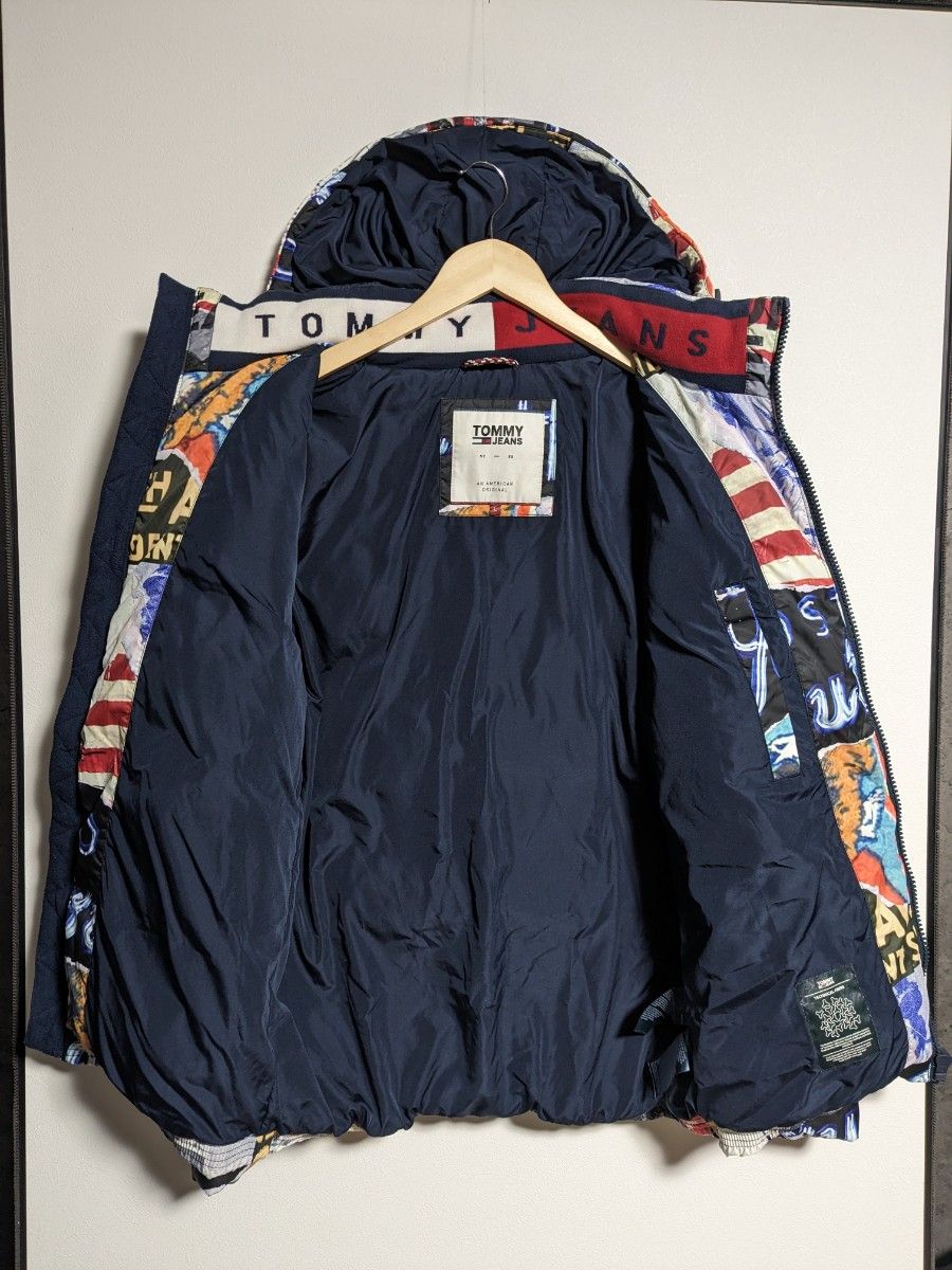 入手困難品 大人気 トミージーンズ 総柄 ダウンジャケット T-Pablow