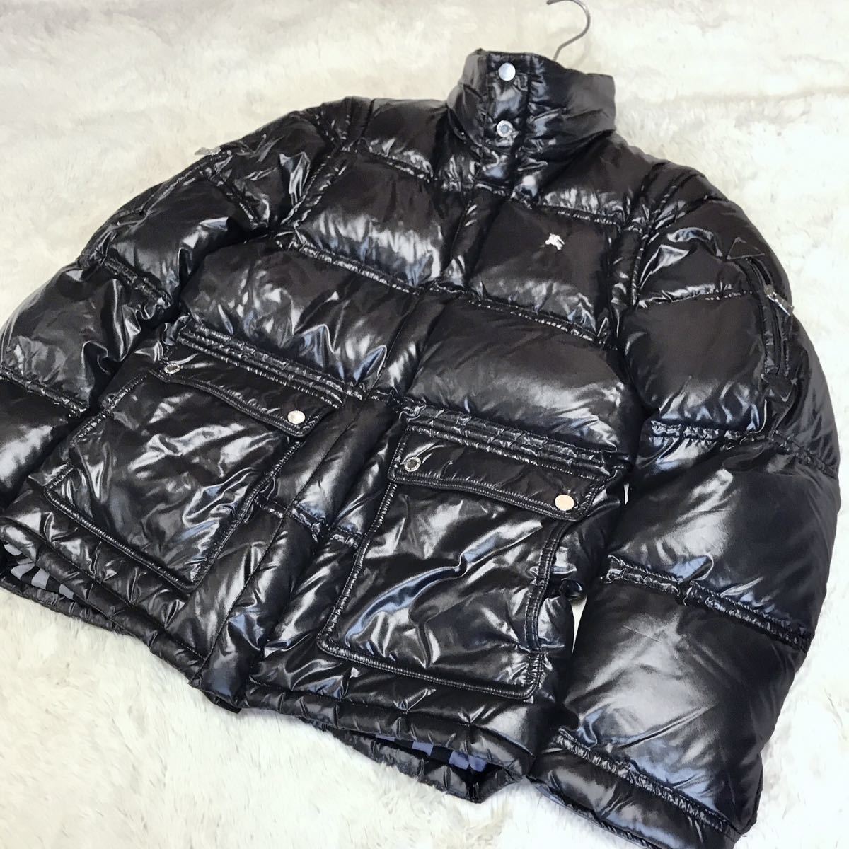 Lサイズ バーバリーブラックレーベル チェック 肉厚 ダウンジャケット