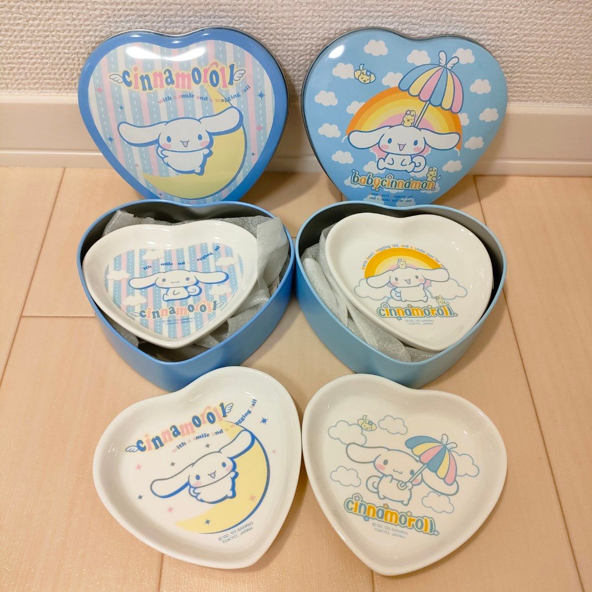 シナモン シナモロール 平成レトロ 皿 陶器 缶ケース 2003年 サンリオ