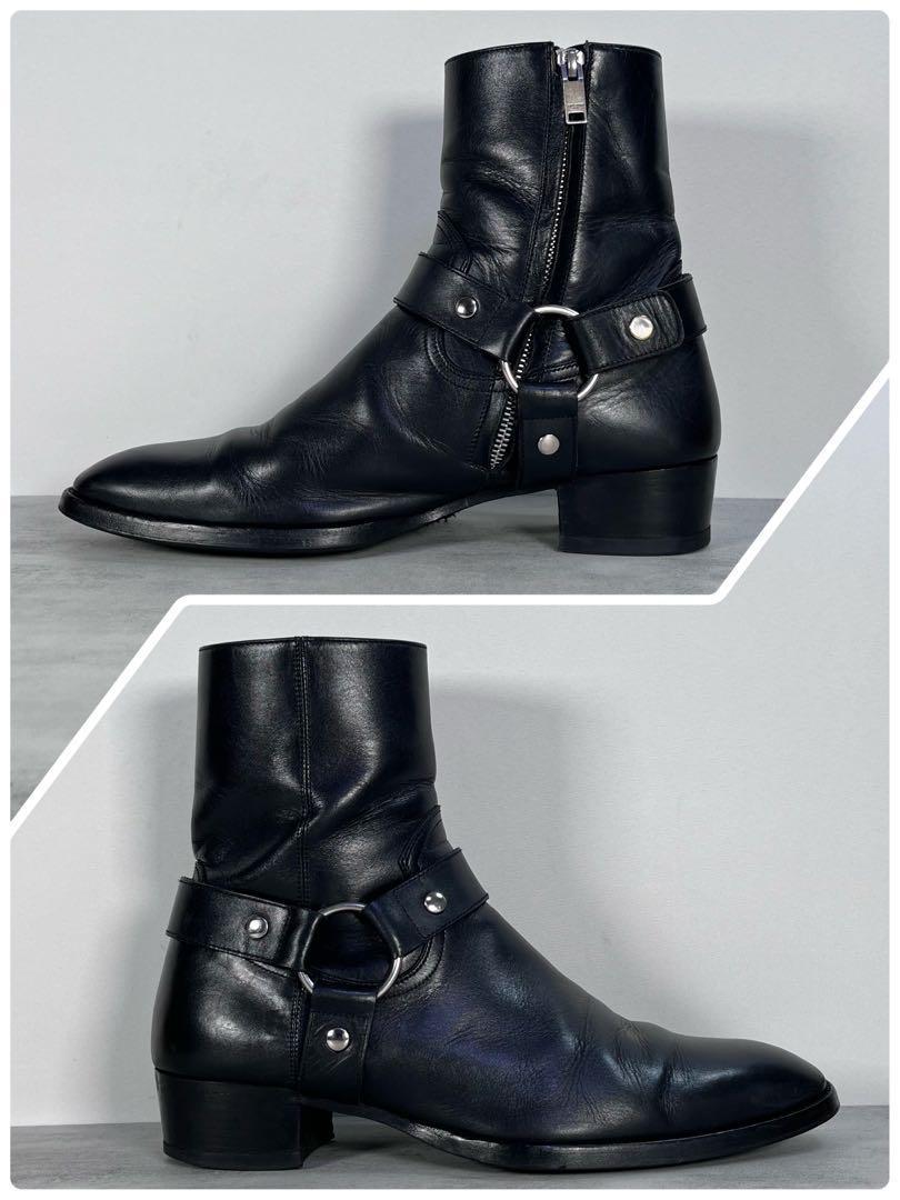 美品・エディ期】サンローラン パリ リング ブーツ ワイアット 黒 16AW