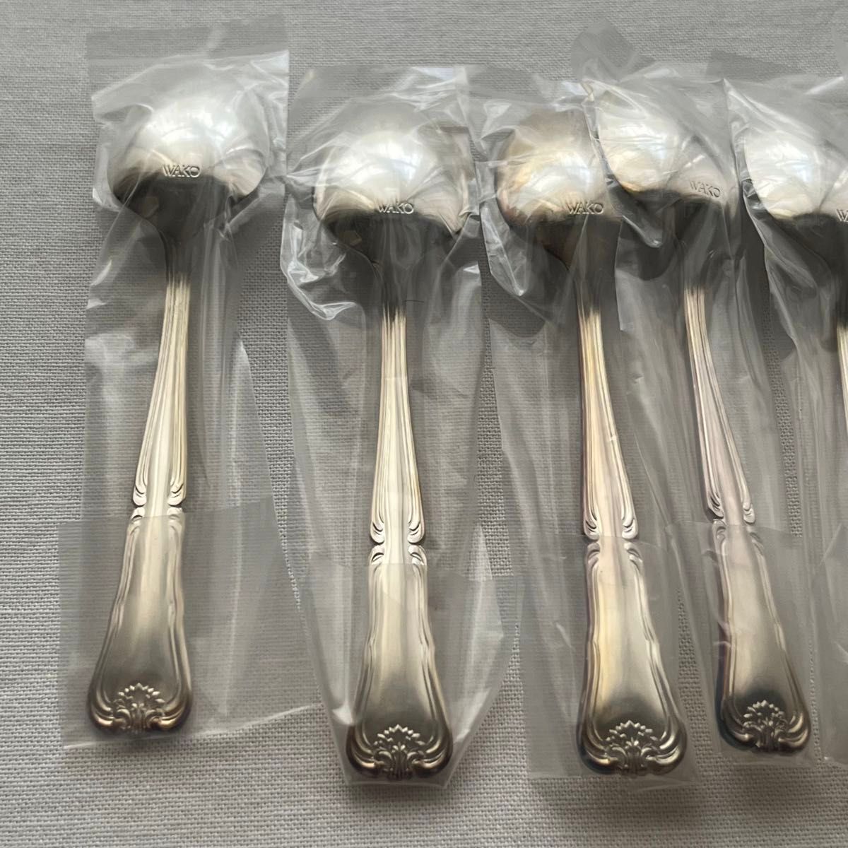 未使用品 銀座和光 ティースプーン 銀仕上げ 洋白銀 6本 コーヒー