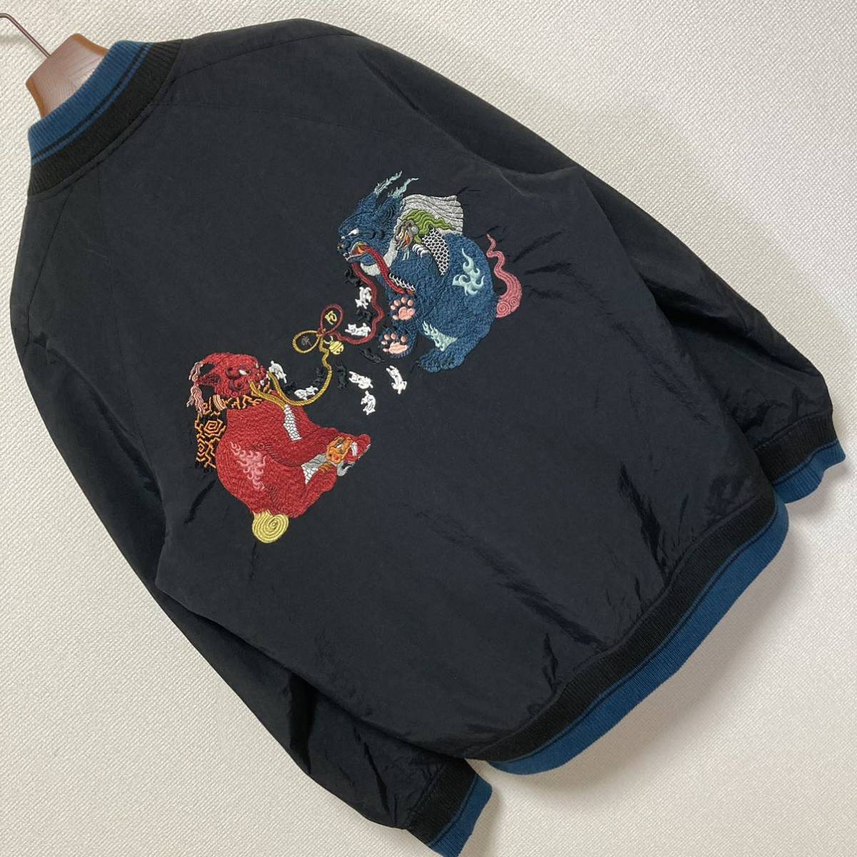 完売品 graniph 石黒亜矢子 阿吽猫 刺繍 スカジャン ブルゾン MA1 M 黒