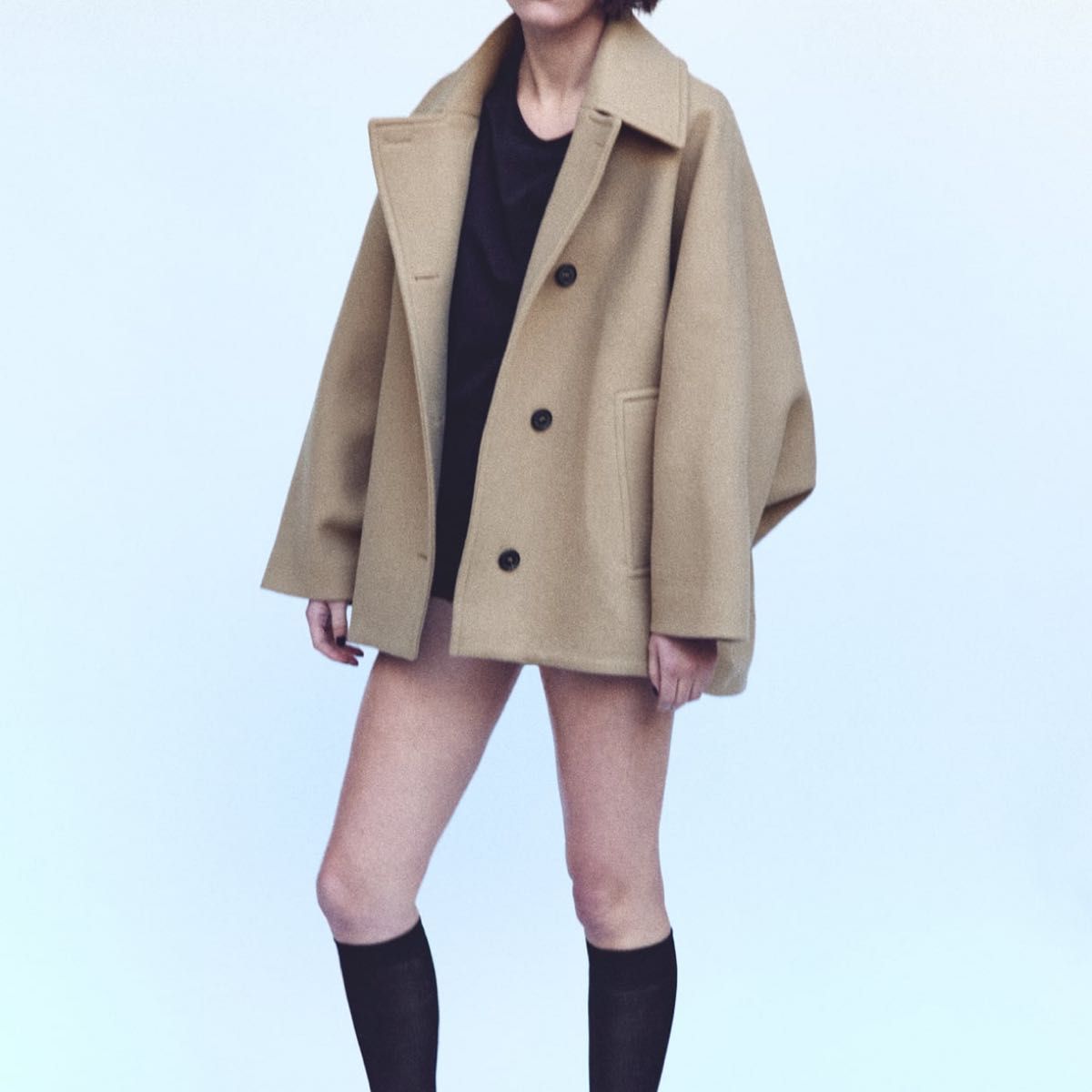 新品ZARA オーバーショートコート ドルマン ザラ M- L｜Yahoo!フリマ