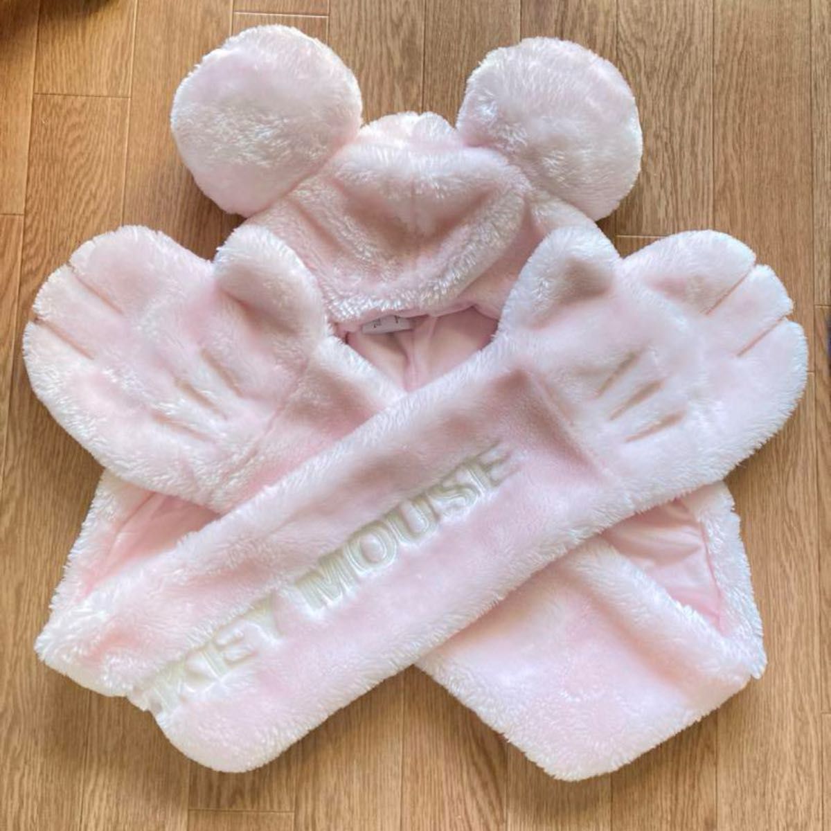 ディズニーミニーピンクパルパルーザファンキャップマフラー