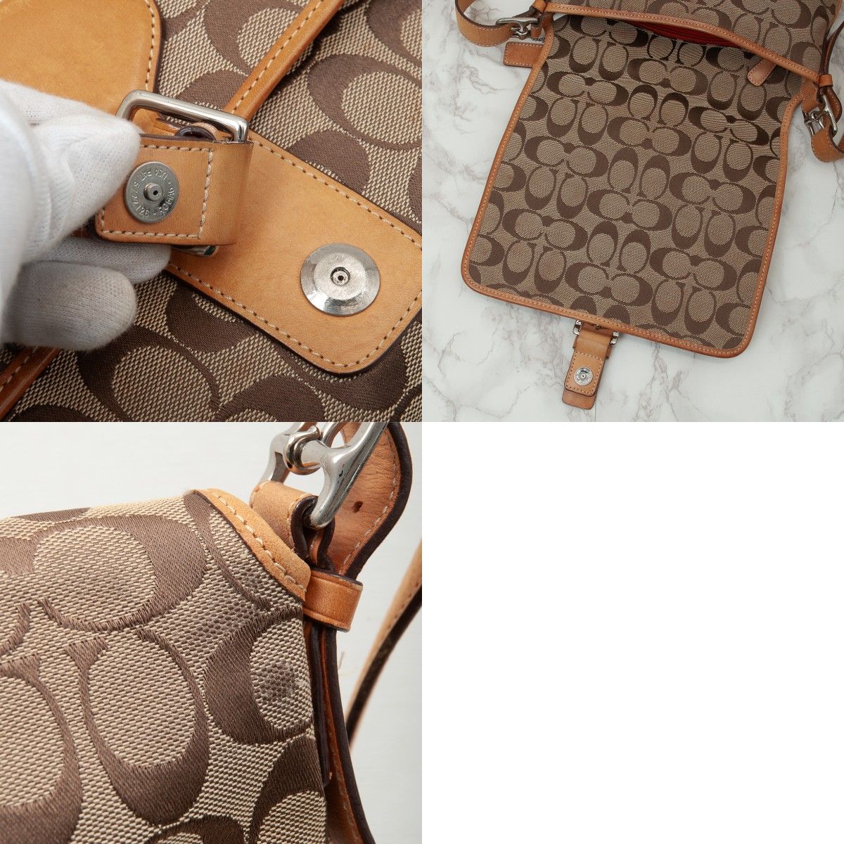 良品】COACH(コーチ)シグネチャー キャンバス ショルダーバッグ