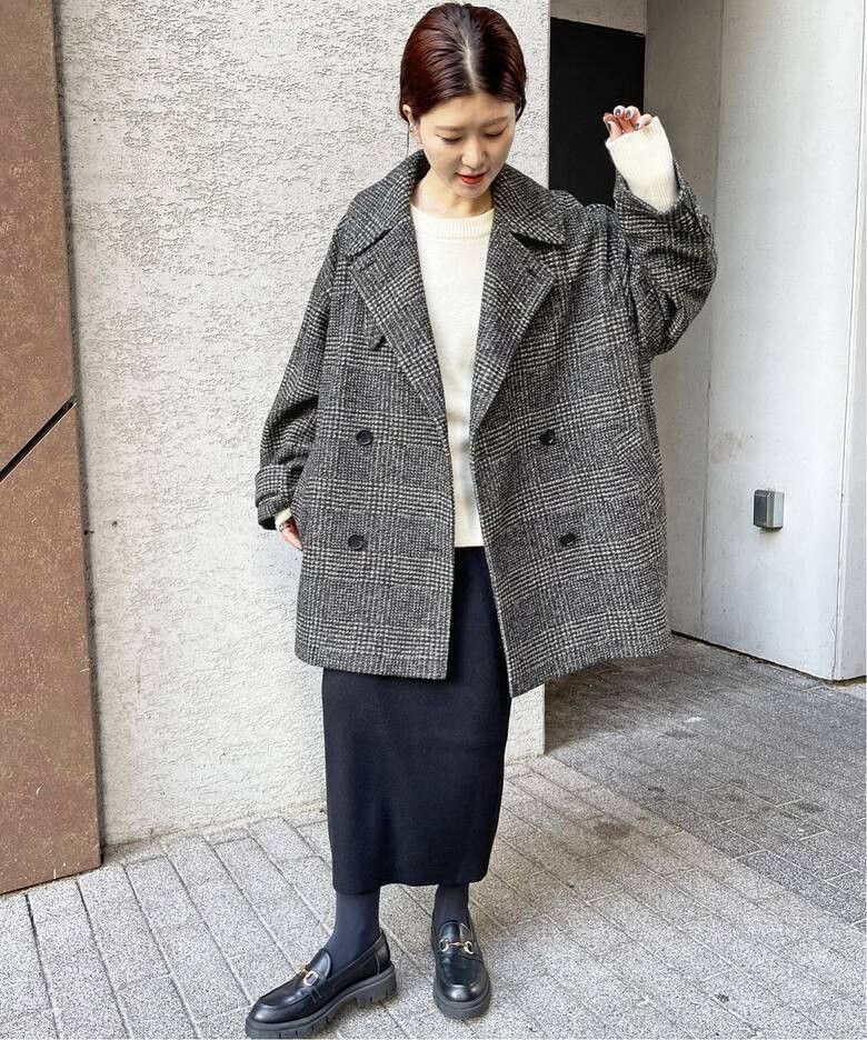 新品 Spick & Span スピックアンドスパン Wスライバーチェックハーフ