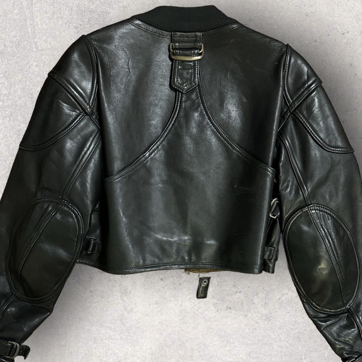 稀少 廃盤 HAROLD'S GEAR ハロルズギア ベリーショート 牛革 レザー