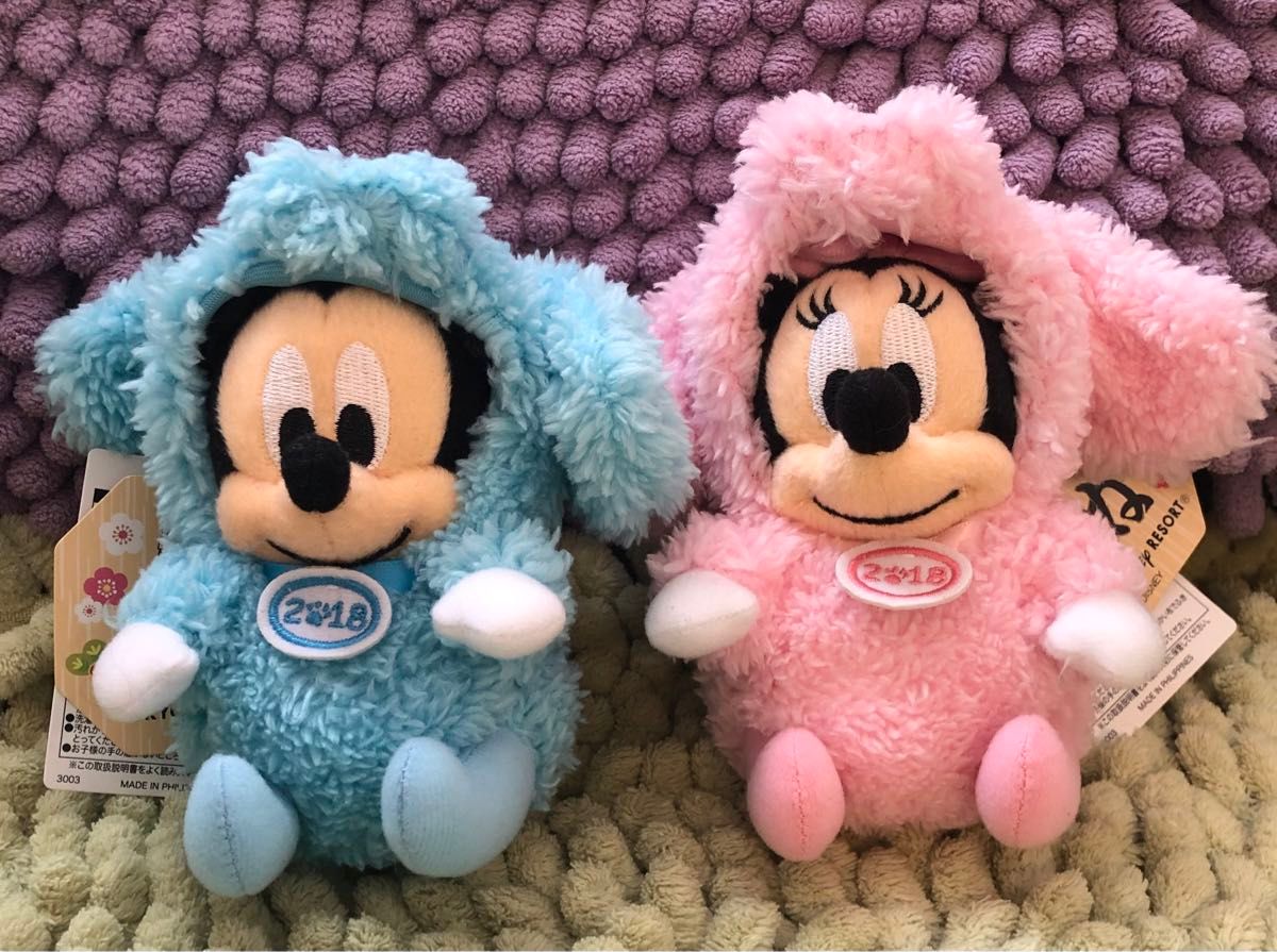 ディズニー ぬいぐるみバッジ 2018 戌年 干支 ミッキー ミニー｜Yahoo