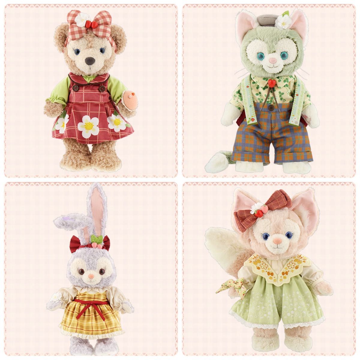 ダッフィー ハートフェルト ストロベリーギフト コスチューム4点