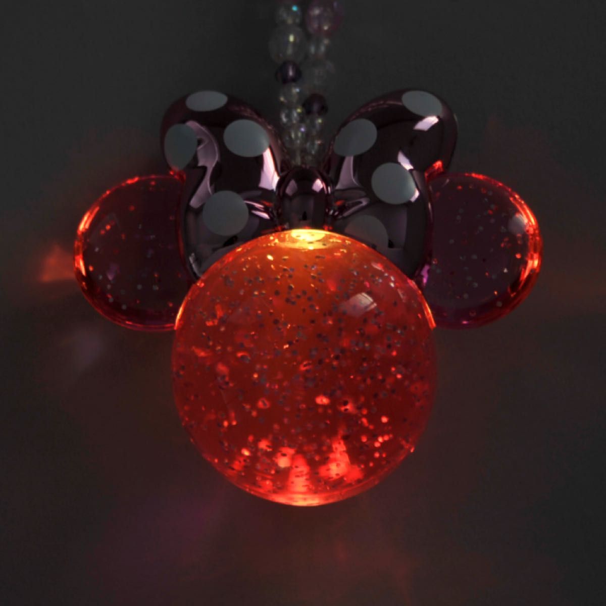 美品ミニーちゃん光るペンダントネックレスペンライト光るパルパルーザ