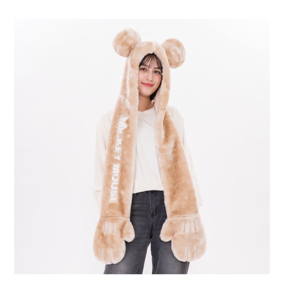 専用出品です 3点セット ディズニー マフラーキャップ ピンク ミッキー