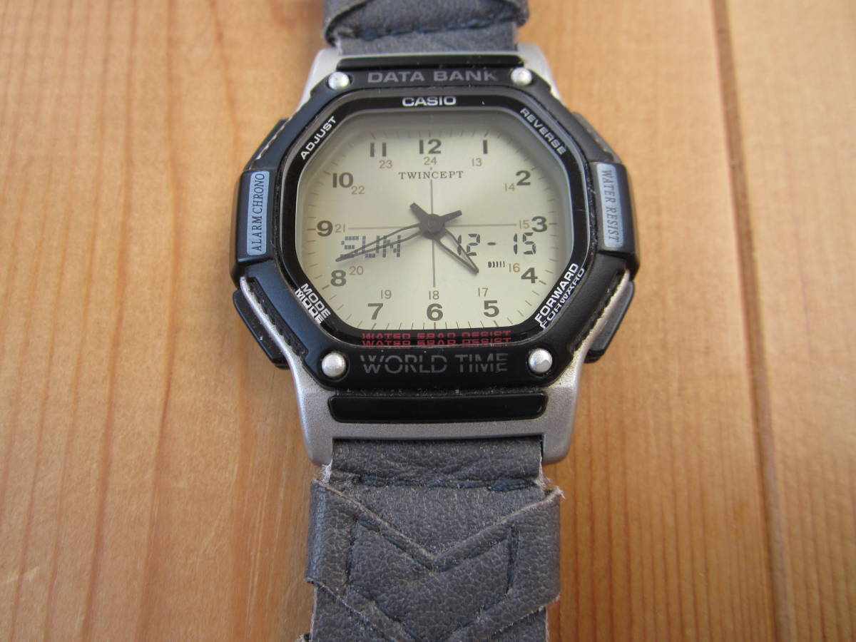 超レア 美品）CASIO カシオデジタル腕時計 TWINCEPT DATA BANK ABX-56