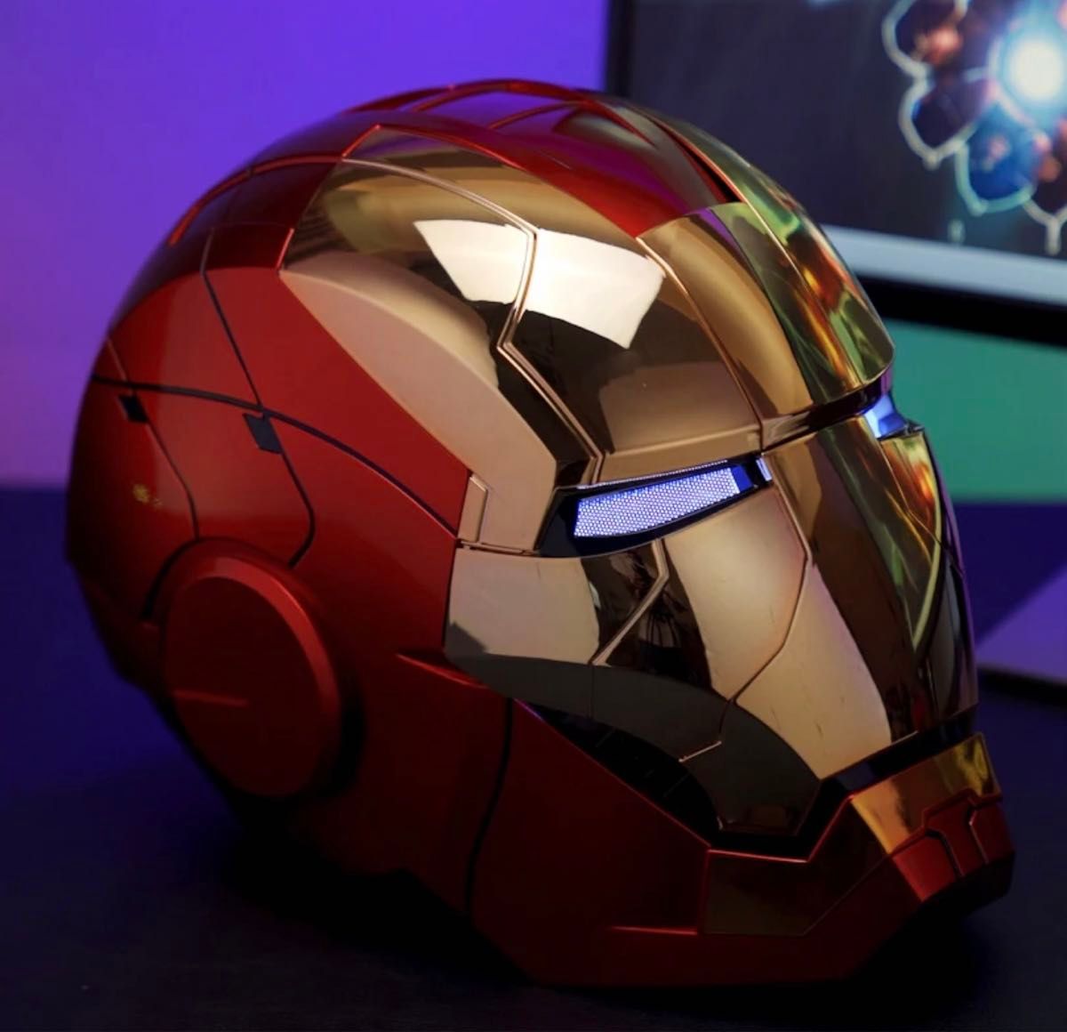 アイアンマンヘルメット自動開閉 音声認識開閉可能 AUTOKING ゴールド