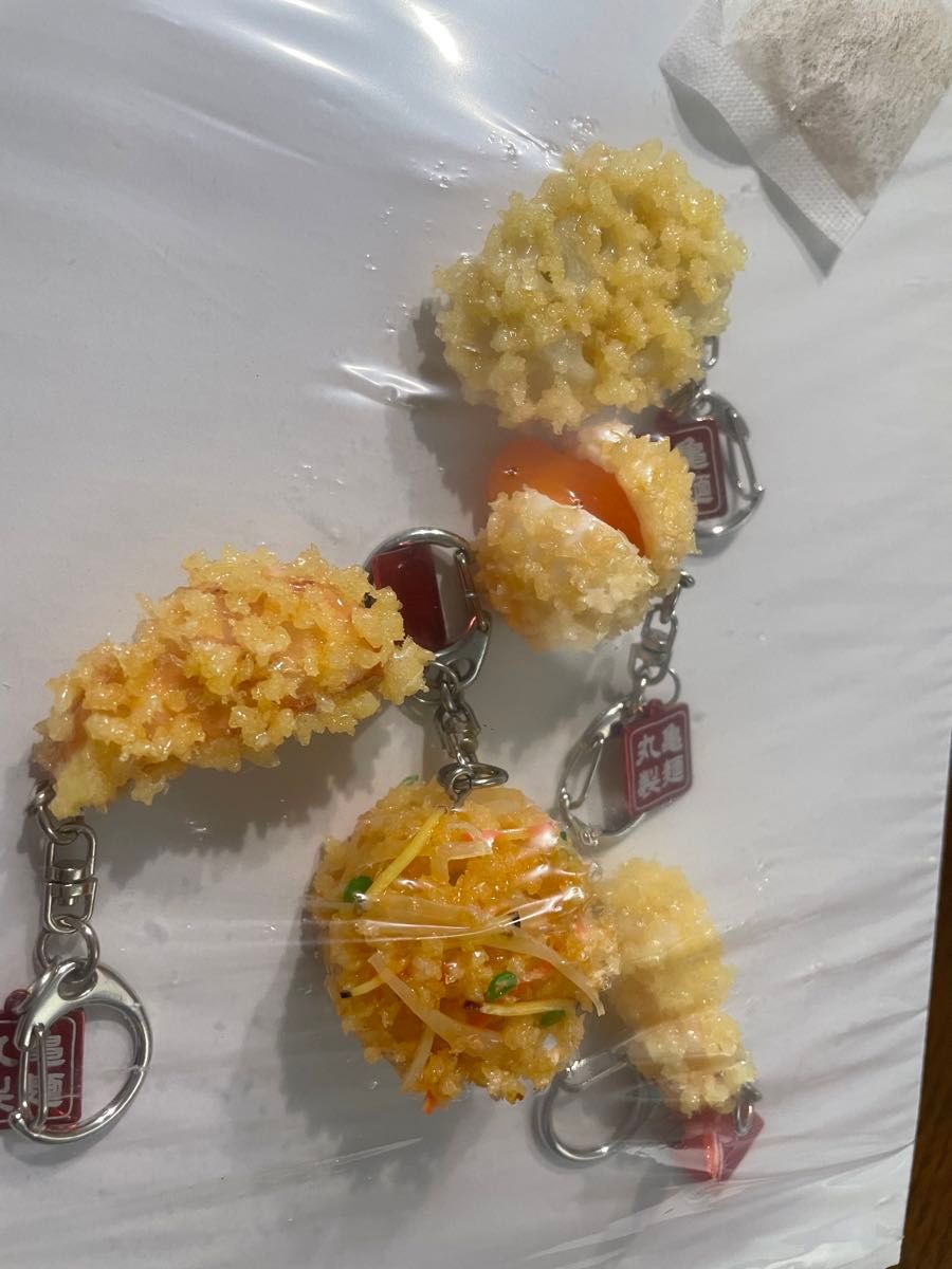非売品】 新品 未使用 丸亀製麺 天ぷら キーホルダー 5種セット 食品