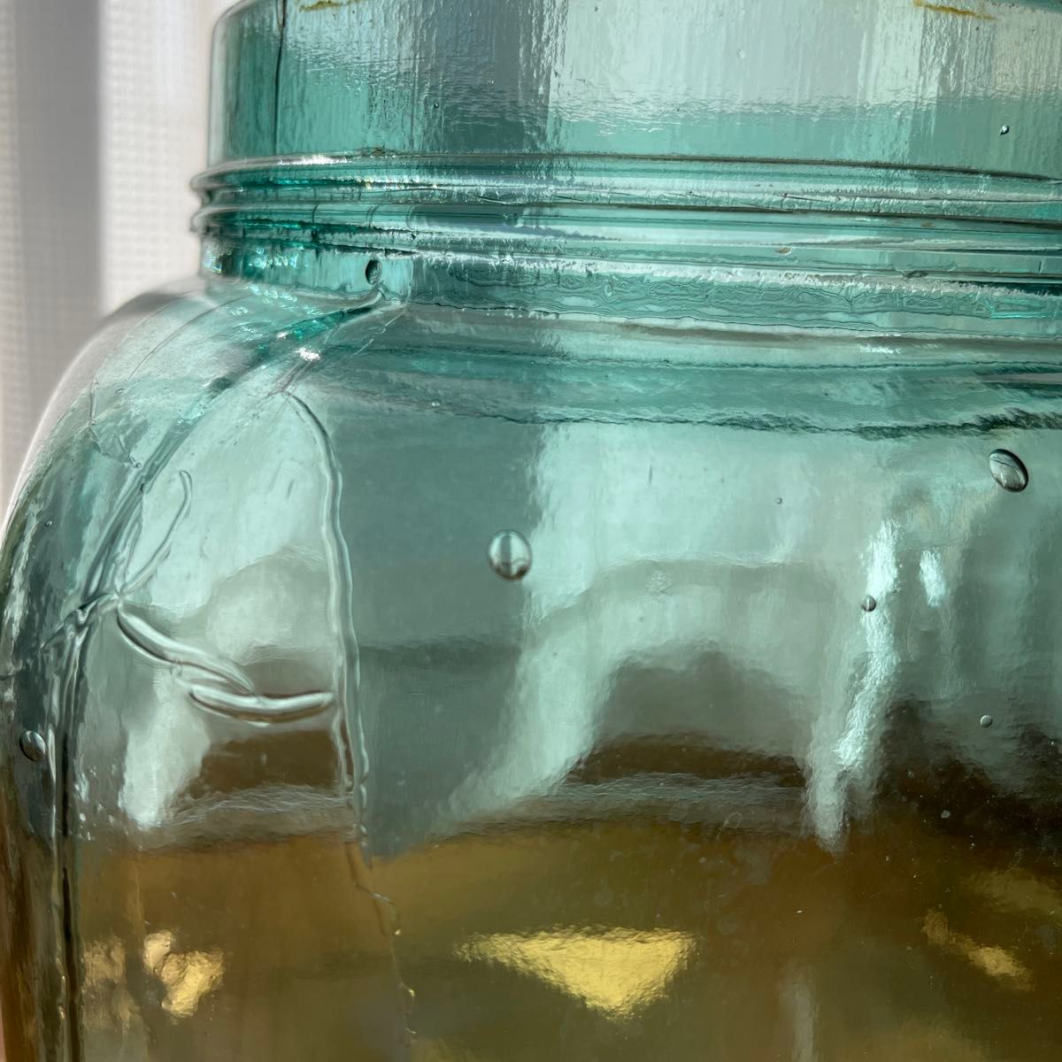 アンティーク 駄菓子屋 青 ガラス瓶 容器 昭和レトロ 菓子瓶