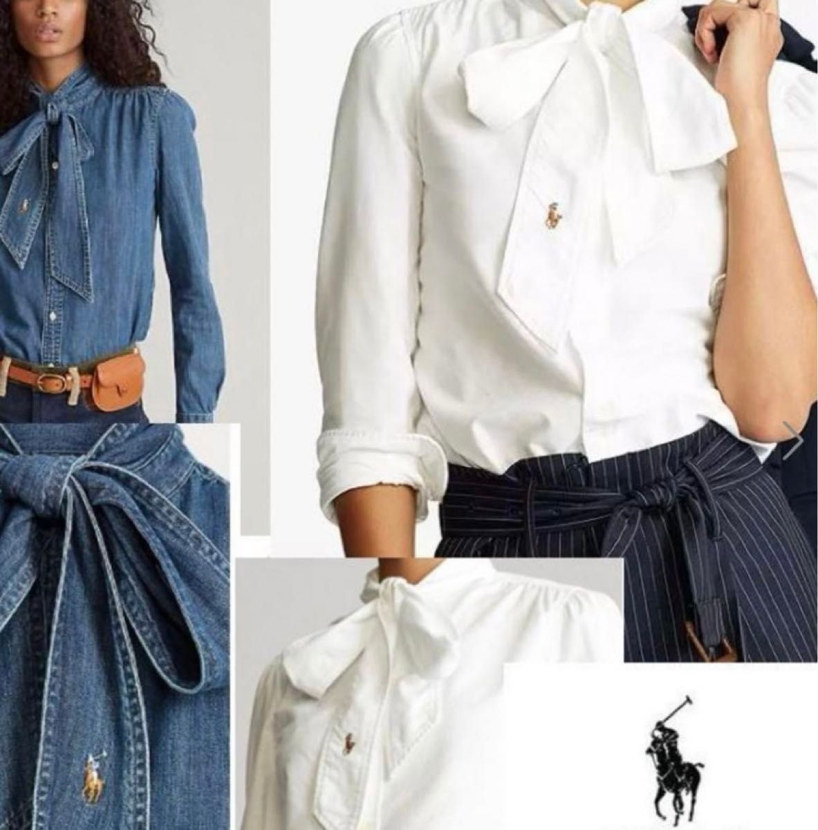 Ralph Lauren リボンタイ付きブラウス ポロラルフローレン ブラウス