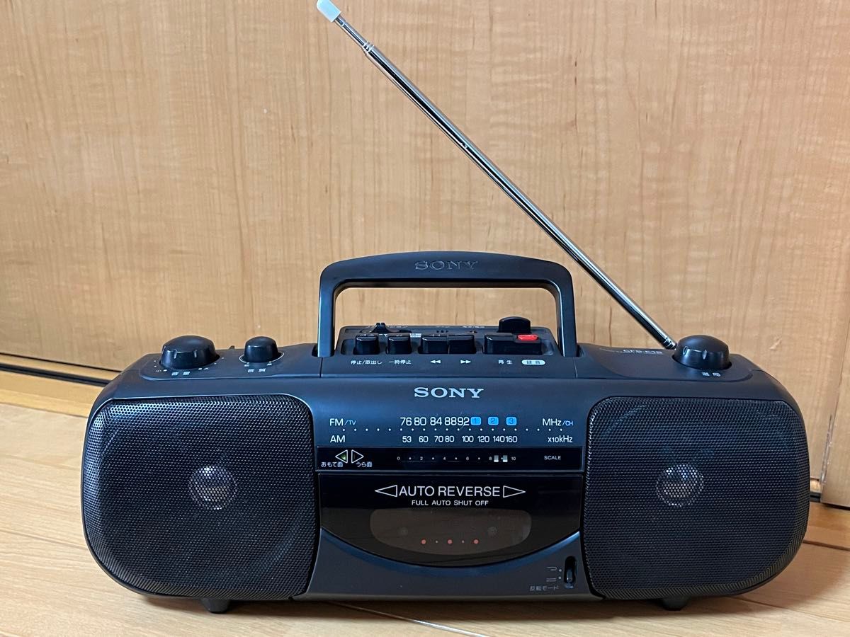 動作確認済み】ソニー cfs-e16 レトロ ラジカセ ラジオ カセットデッキ