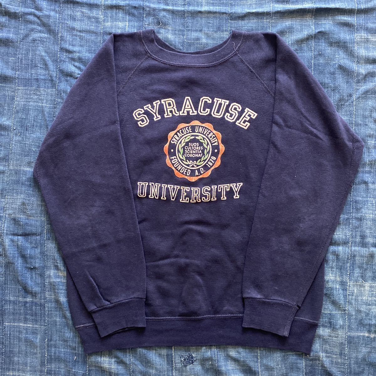 70s ヴィンテージスウェット カラーフロッキー カンザス大学 ビンスエ