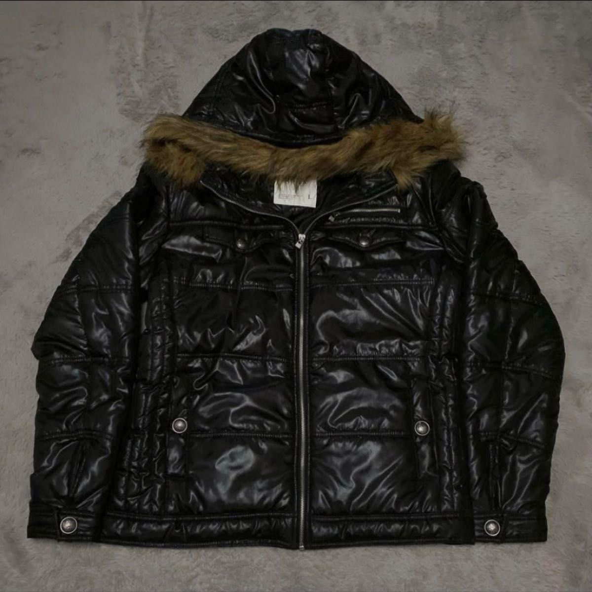 ファー 付き ダウン ジャケット y2k グランジ 平日初期 ギャル男