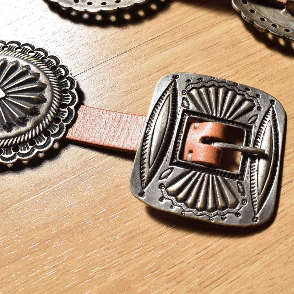 美品 Polo Ralph Lauren MEXICO製 コンチョベルト レザーベルト 牛革