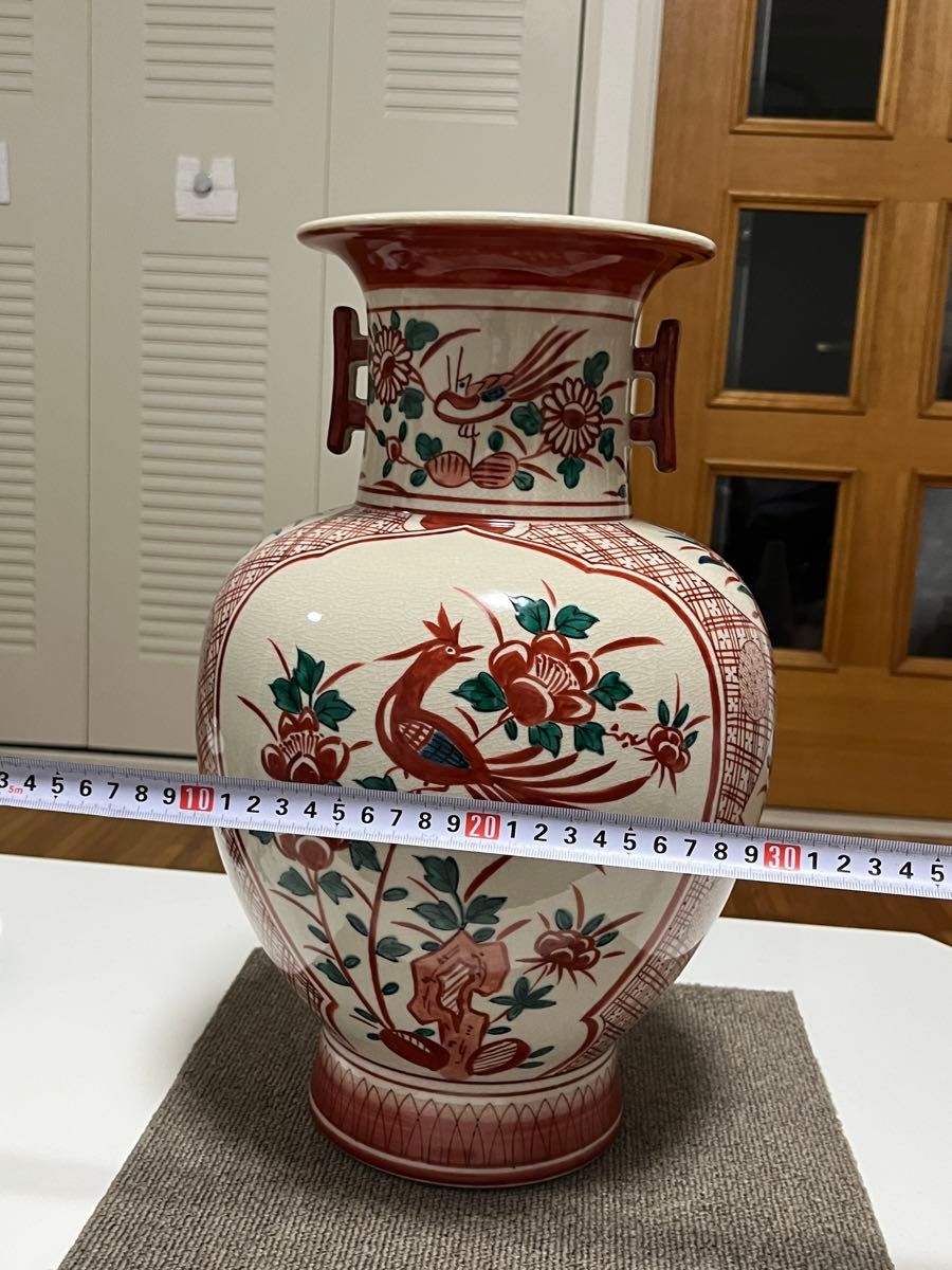 中国古美術・旧蔵珐琅彩陶磁器の花瓶・花鳥紋・置物・純手描き・文房具