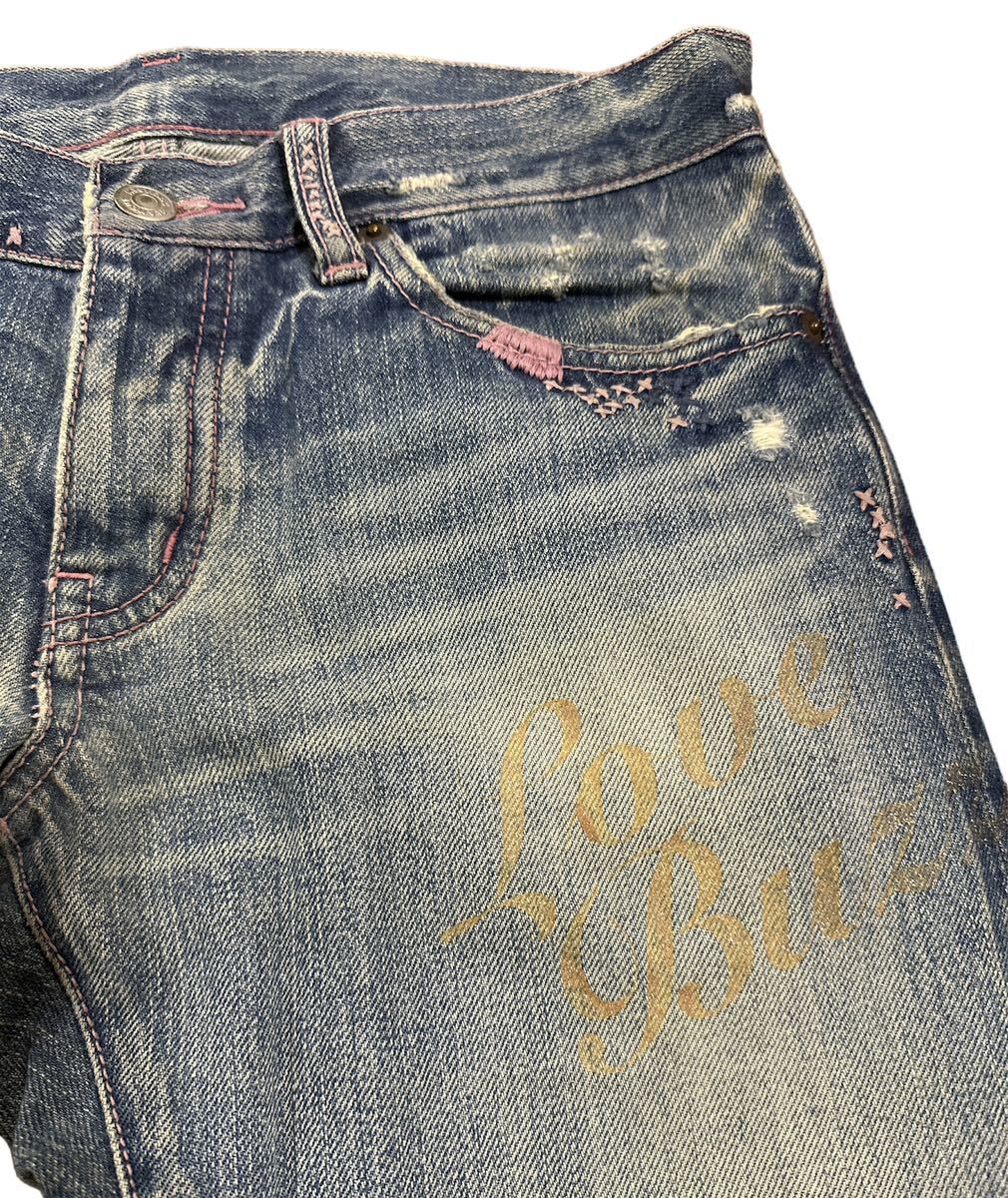 ヒステリックグラマー LoveBuzz ダメージデニムパンツ スタッズデニム