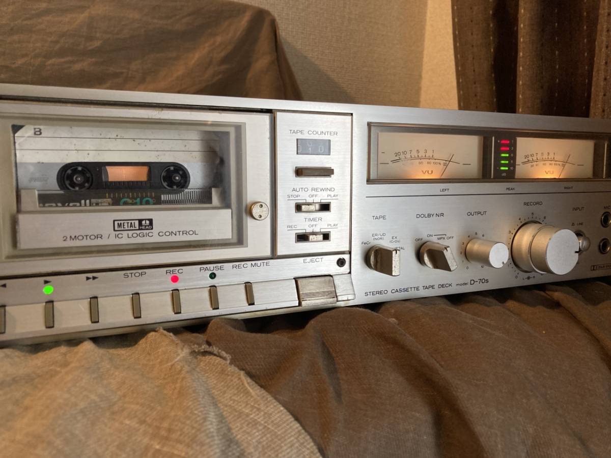 動作OK Lo-D D-70S 70年代VUメーター付きカセットデッキ 日立製作所