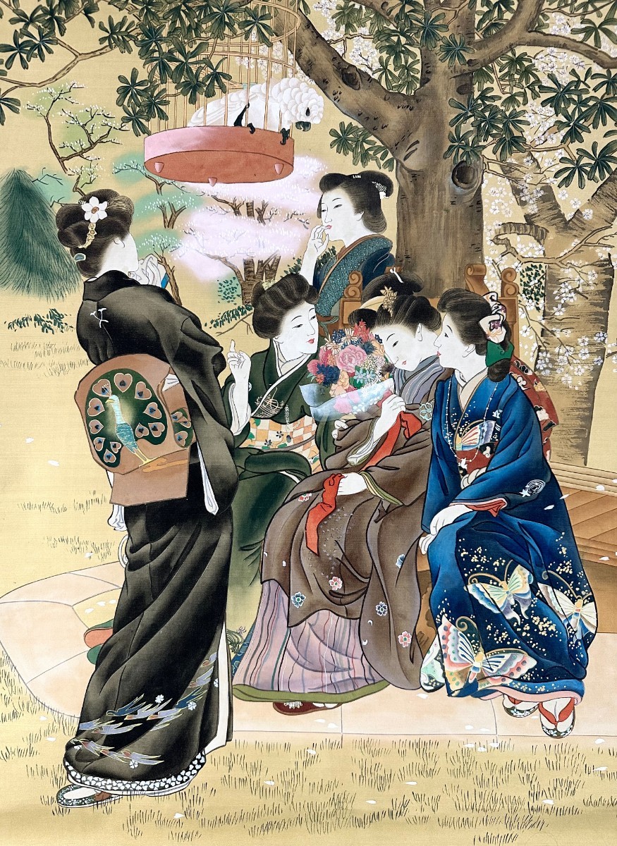 Yahoo!オークション - 【模写】鏑木清方「嫁ぐ人」掛軸 絹本 人物画 美