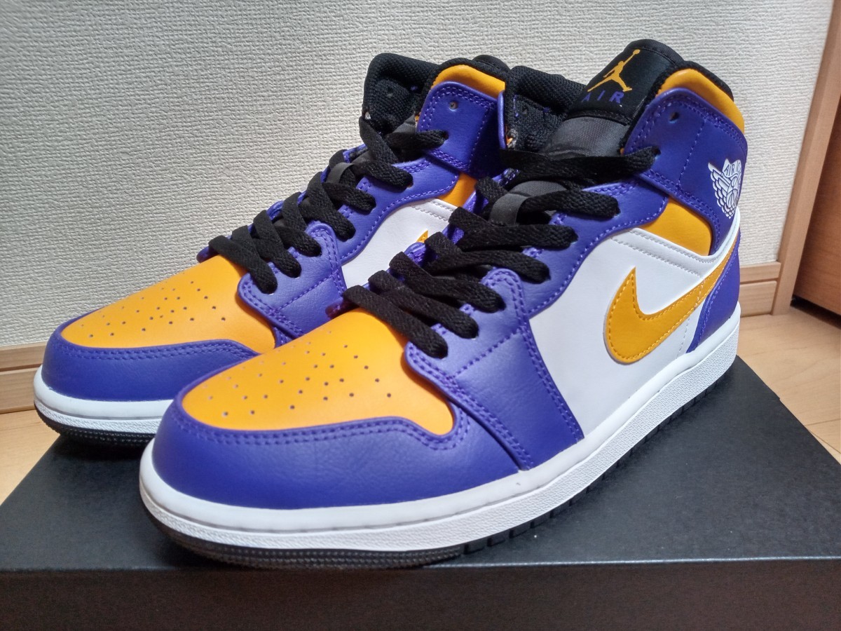 Yahoo!オークション - ナイキ エアジョーダン1 ミッド レイカーズ 27cm