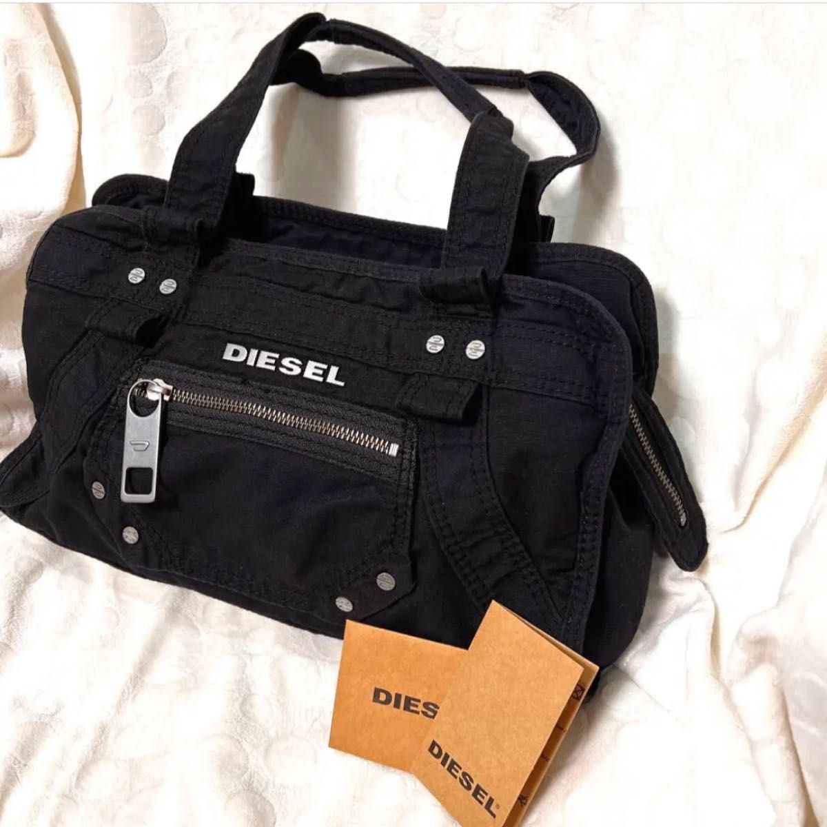 00s DIESEL archive metal logo ハンドバッグ Y2K 黒｜Yahoo!フリマ