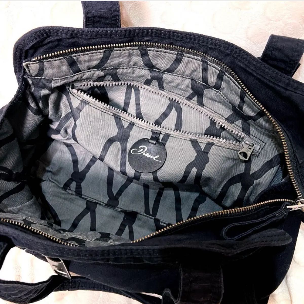 00s DIESEL archive metal logo ハンドバッグ Y2K 黒｜Yahoo!フリマ