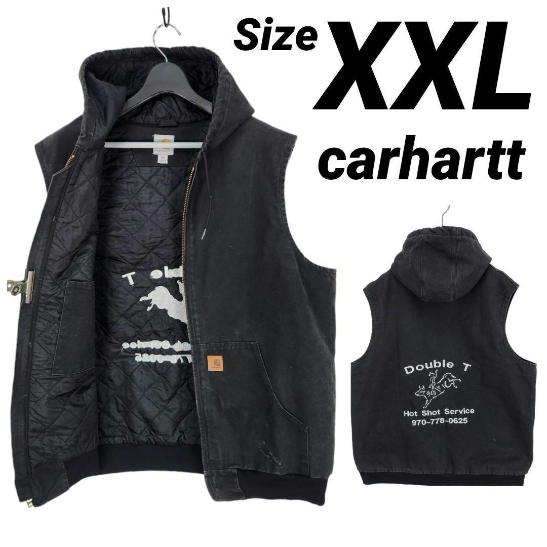 希少 US企画 XXL(2XL) Carhartt カーハート ダックベスト フード付