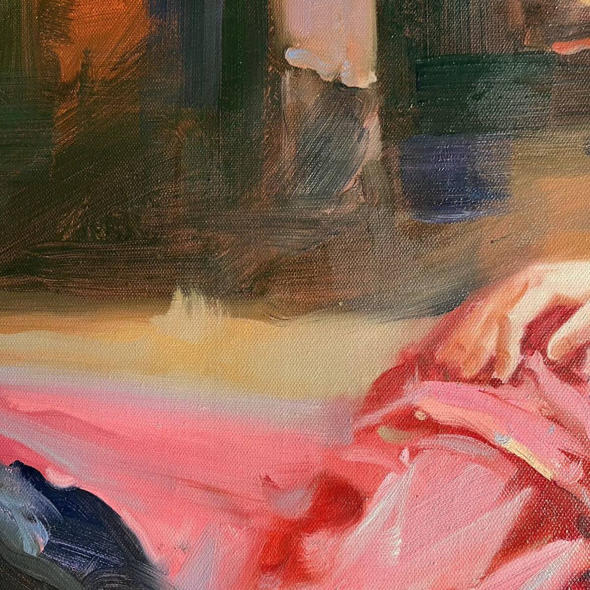 秀作 手書き油絵 美人画 眠りの中（大）絵画 インテリア 油彩画｜Yahoo