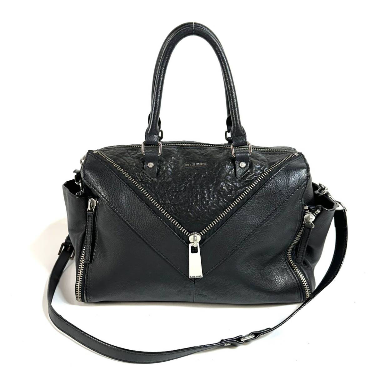 美品】DIESEL ディーゼル レザー 2WAY ファスナー ショルダーバッグ
