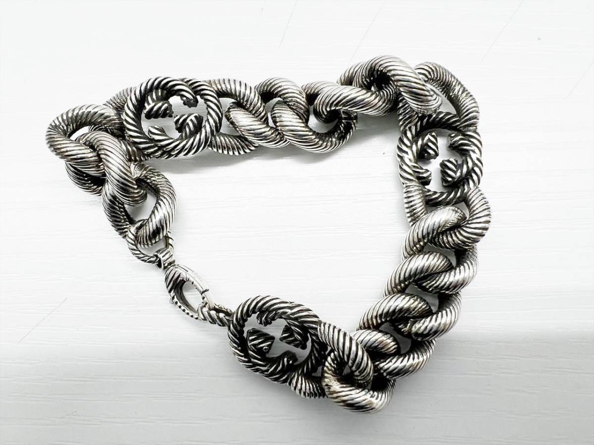 美品 GUCCI グッチ アラベスク インターロッキングG ツイスト