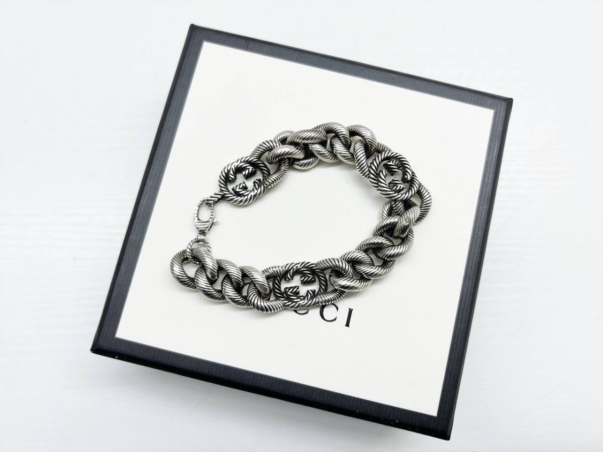 美品 GUCCI グッチ アラベスク インターロッキングG ツイスト