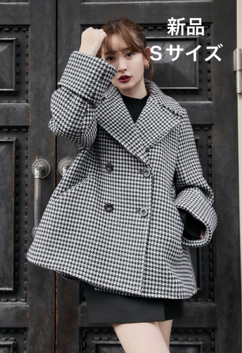 新品 ハーリップトゥ 千鳥柄PコートS｜Yahoo!フリマ（旧PayPayフリマ）