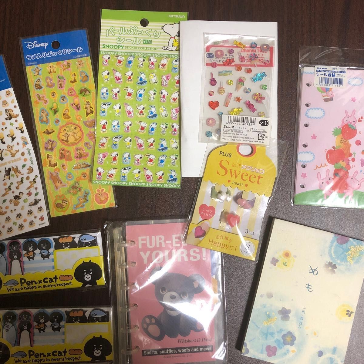 平成レトロ商品 シール メモ帳 指サック 付箋 スヌーピー サンリオ