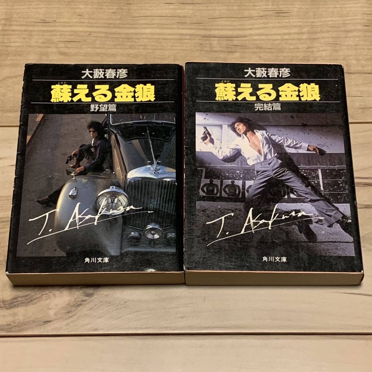 大藪春彦 蘇える金狼 野望編&完結編 表紙 松田優作角川文庫 YUSAKU
