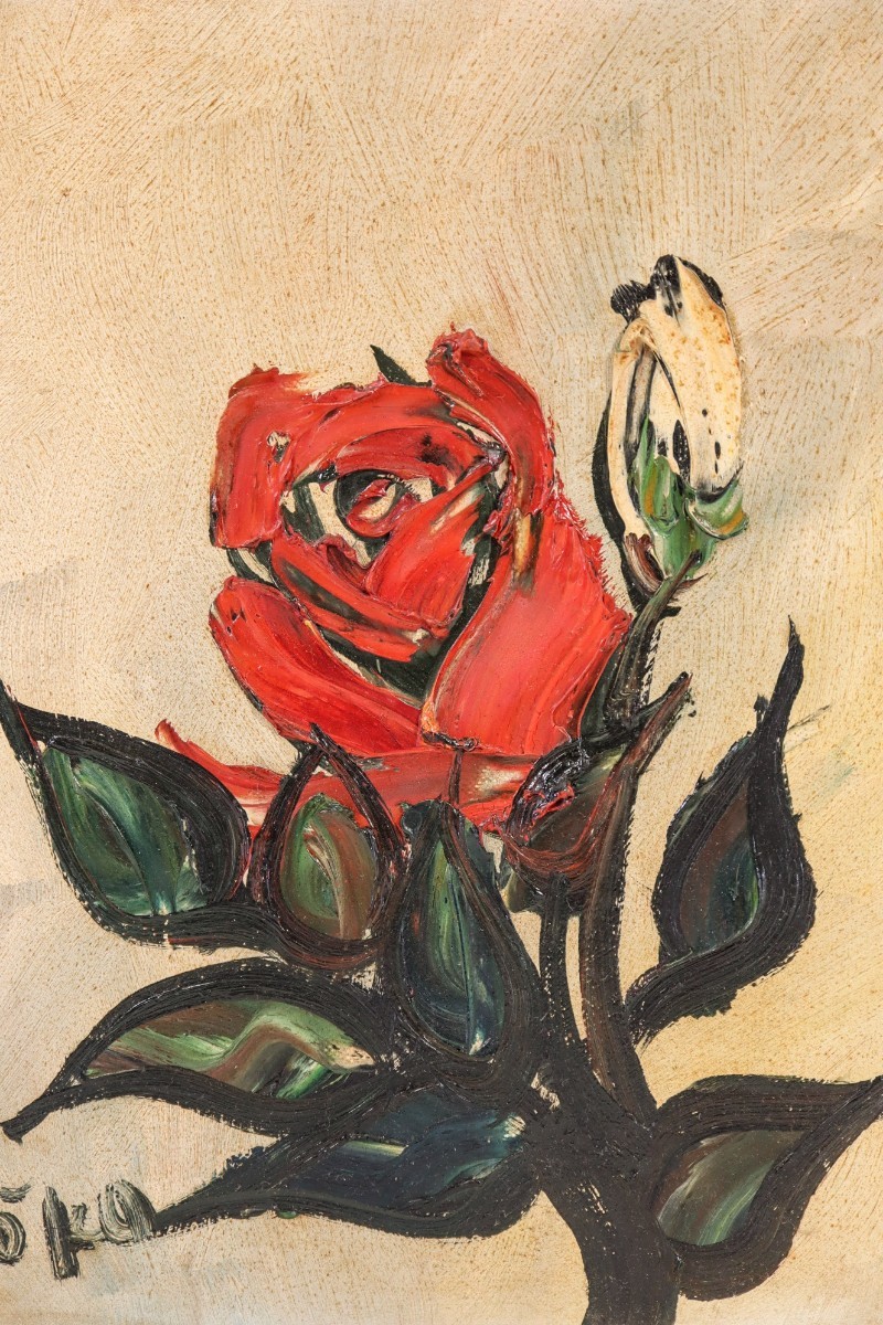 湯浅洋子 油彩画 バラ 1968年 湯浅洋子 油彩画 バラ 1968年 湯浅洋子