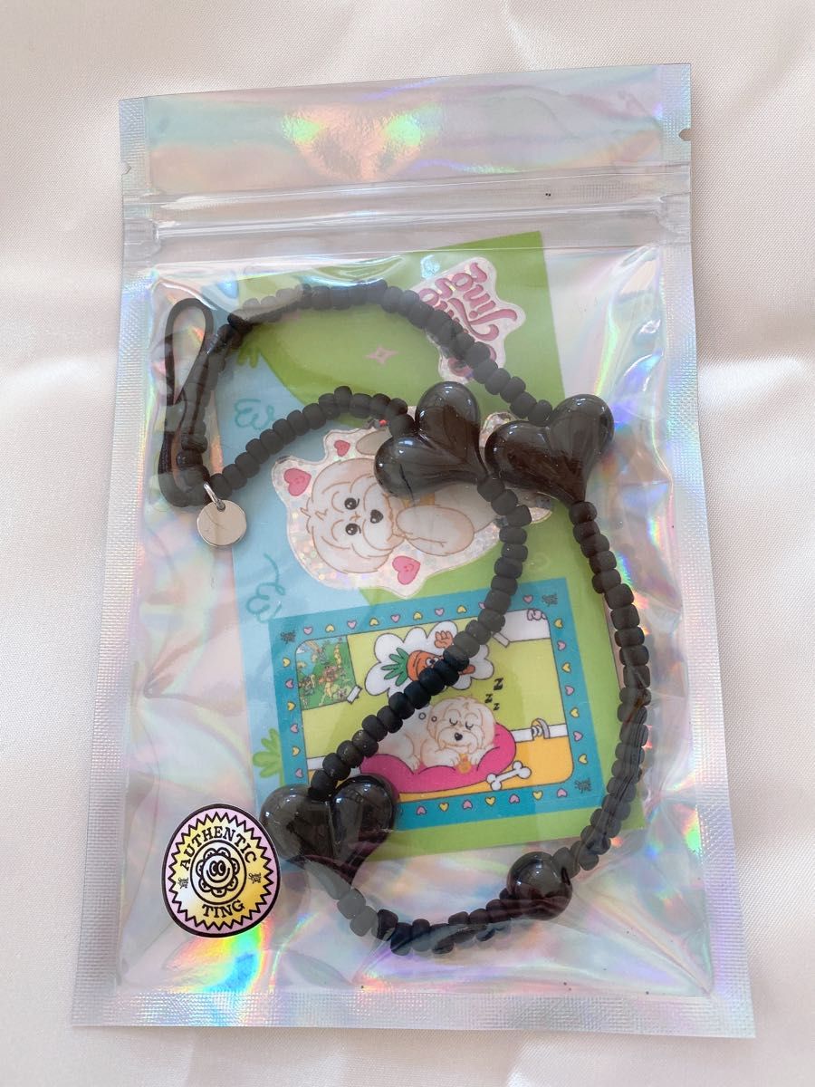 セレブ愛用《String Ting》ハート スマホストラップ ブラック｜Yahoo