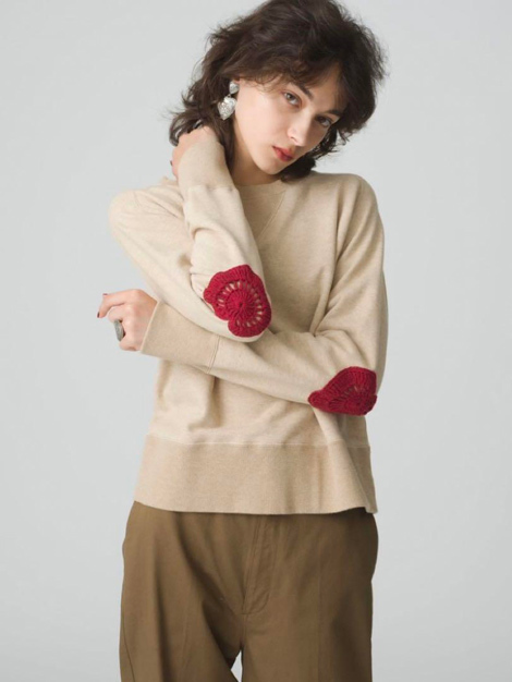 RHC ロンハーマン 23AW Love Sweat Pullover ハート刺繍エルボーパッチ