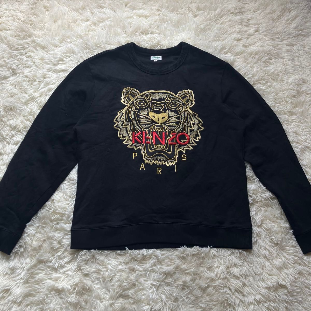 希少色】KENZO ケンゾー タイガー刺繍 金×赤 スウェット 入手困難 虎 L