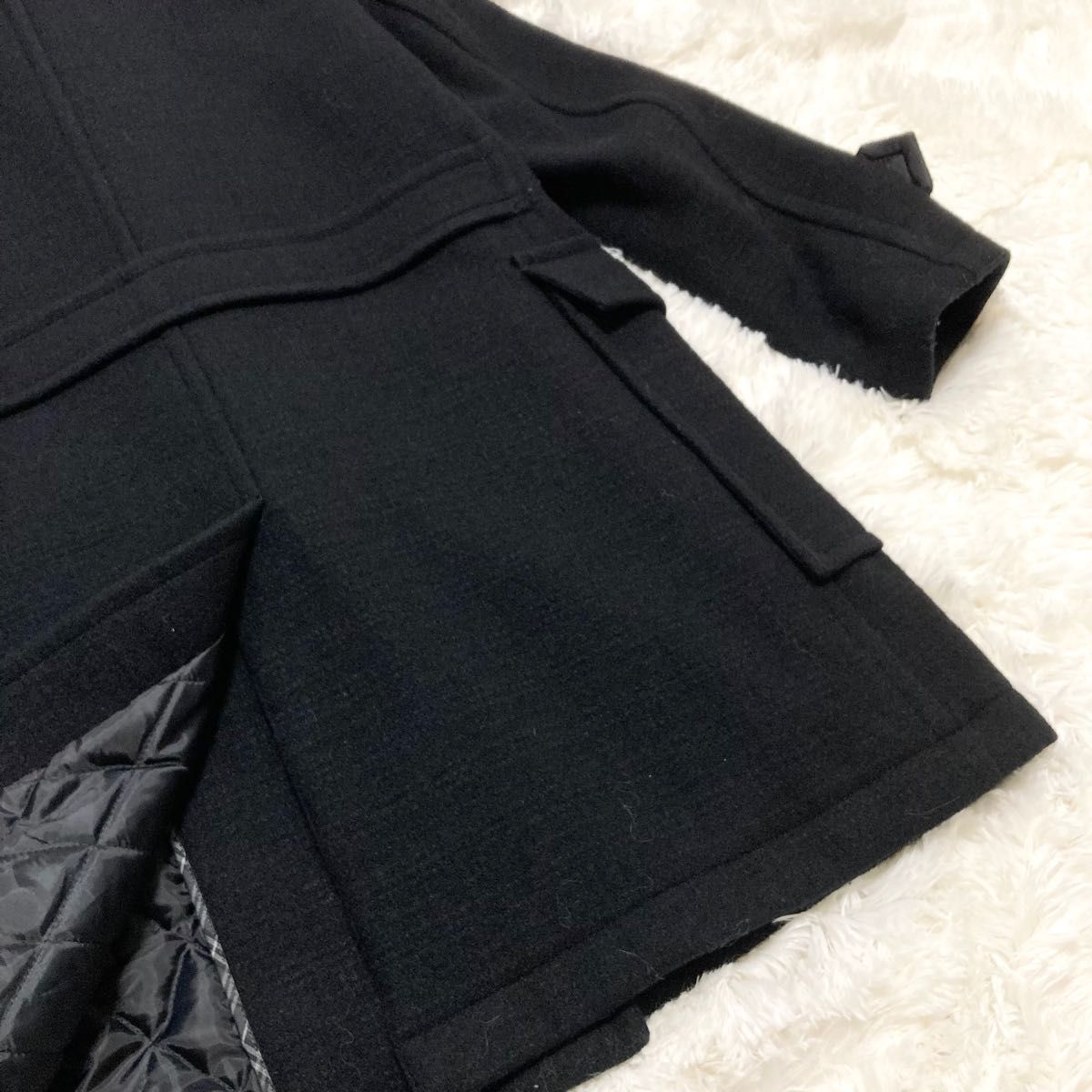 入手困難 バーバリーブラックレーベル シャドーチェックダッフルコート