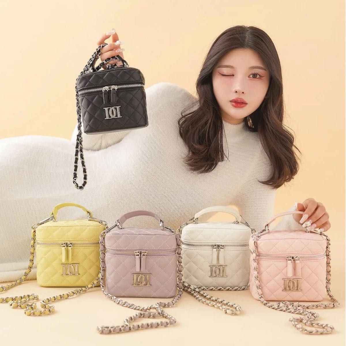 Darich ダーリッチ 新品 新作 キルティングスクエアミニバッグ ピンク